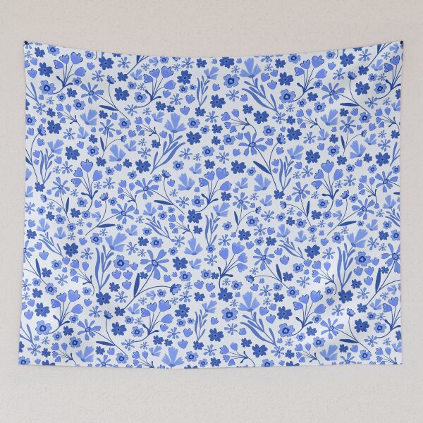 Item preview, Folk Floral - Periwinkle designed and sold by KBurnsArt.