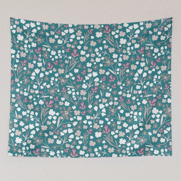Item preview, Folk Floral - Teal designed and sold by KBurnsArt.