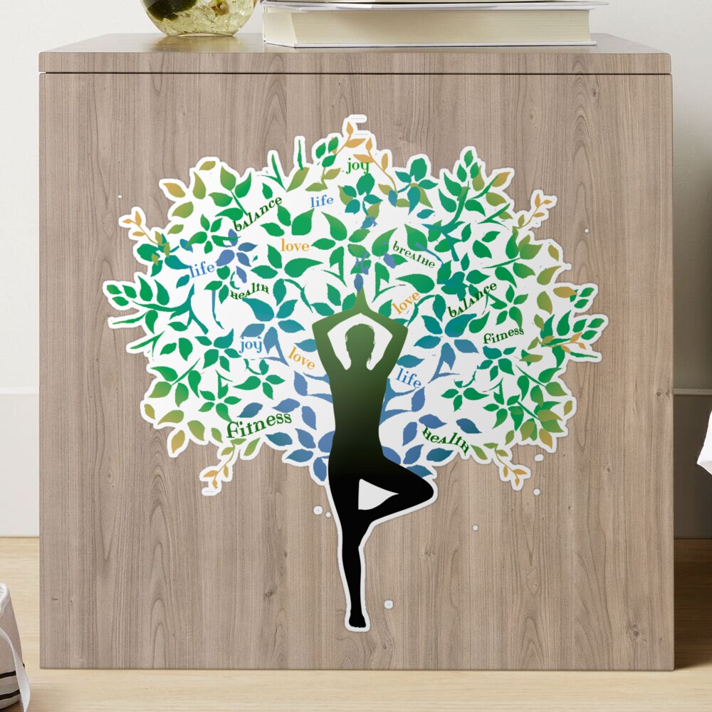 Yoga Tree Pose Sticker for Sale by Leelibro