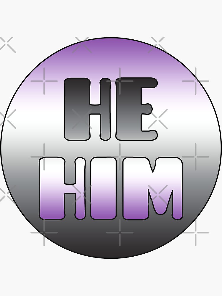 Hehim Pronouns Asexual Edition Sticker For Sale By Teaandcardigans Redbubble 5016