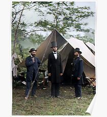 Battle of Antietam, Md. Allan Pinkerton, President Lincoln, and Maj. Gen. John A. McClernand; 1862. Poster