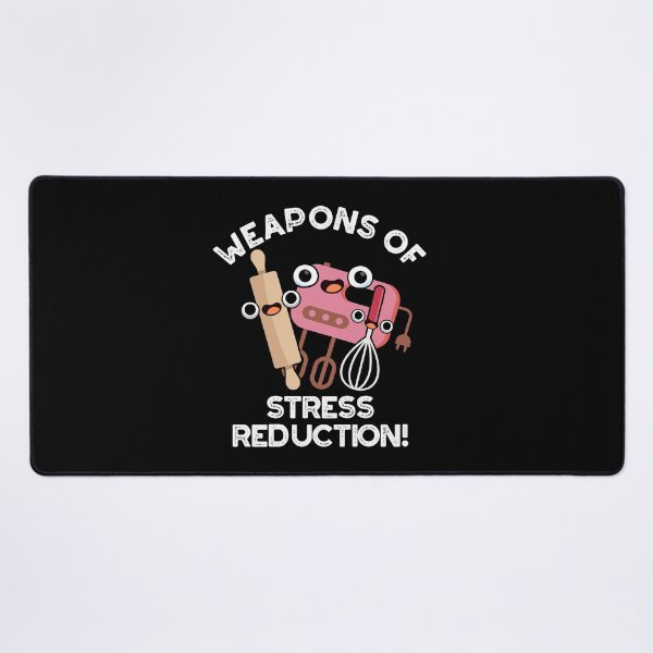Item preview, Weapons Of Stress Reduction Funny Baking Puns (Dark BG) designed and sold by punnybone.