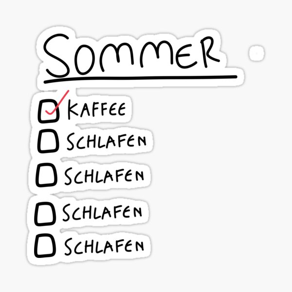 "Sommer checkliste" Sticker for Sale by OmoUme Redbubble