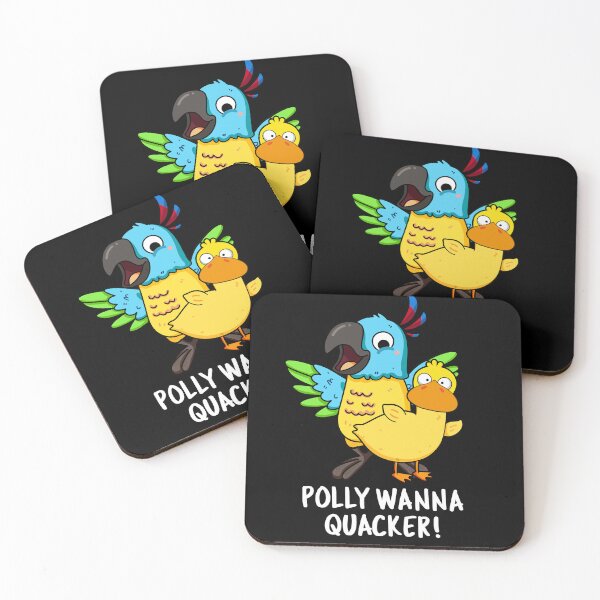 Item preview, Polly Wanna Quacker Funny Animal Puns (Dark BG) designed and sold by punnybone.