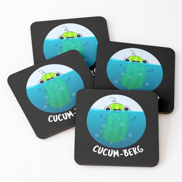 Item preview, Cucum-berg Funny Cucumber Puns (Dark BG) designed and sold by punnybone.