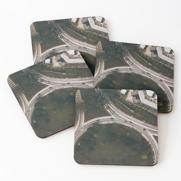 Item preview, Top down aerial view of a traffic roundabout on a main road in an urban area. designed and sold by ellinnur.