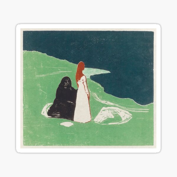 Two Women on the Shore by Edvard Munch Sticker
