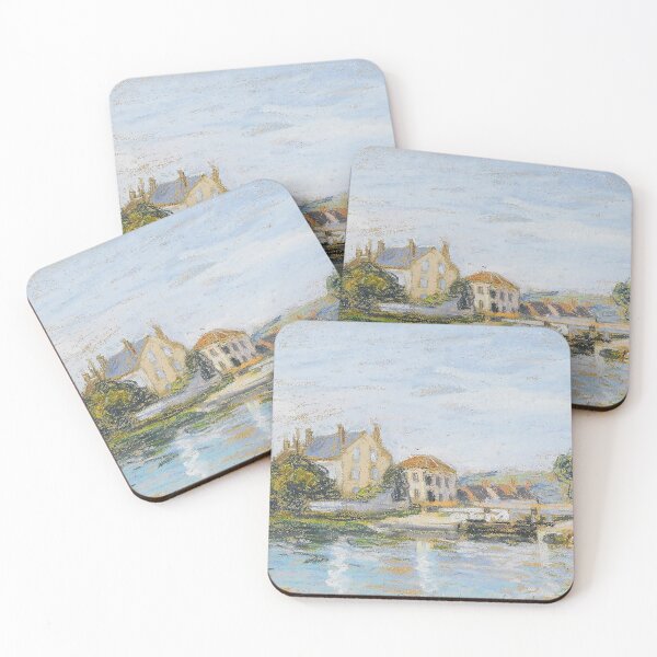 Item preview, Houses On The Edge Of The Lock Of La Garonne Alfred Sisley designed and sold by OldTimeArt.