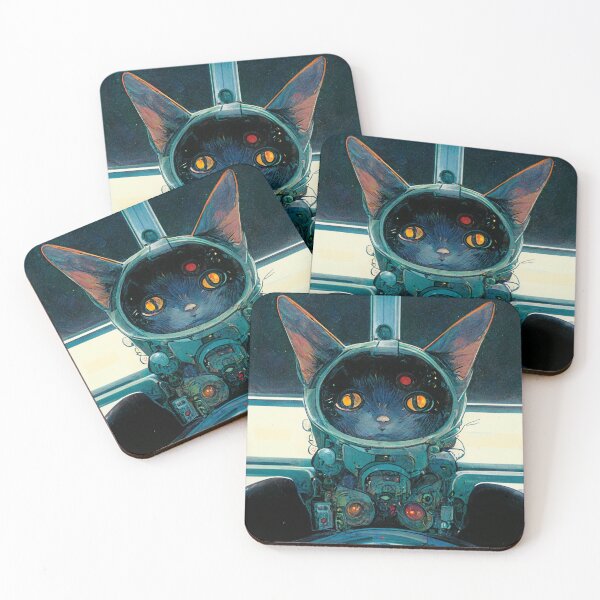 Item preview, Cyborg anime space Cat - Black designed and sold by whutsone.
