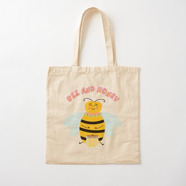 Cream Let It Bee Cotton Canvas Tote Bag