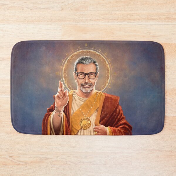 Artikel-Vorschau von Heiliger Jeff von Goldblum, Jeff Goldblum Original religiöses Gemälde, designt und verkauft von Vincent Carrozza.