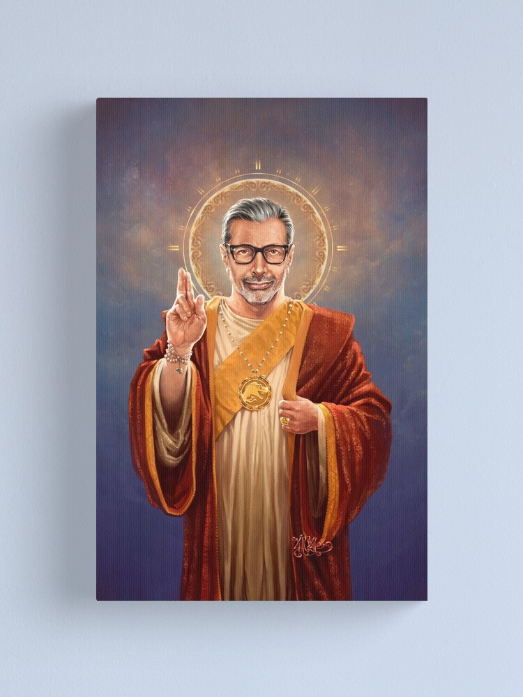 Alternate view of Saint Jeff of Goldblum - Jeff Goldblum Original Religious Painting Canvas Print