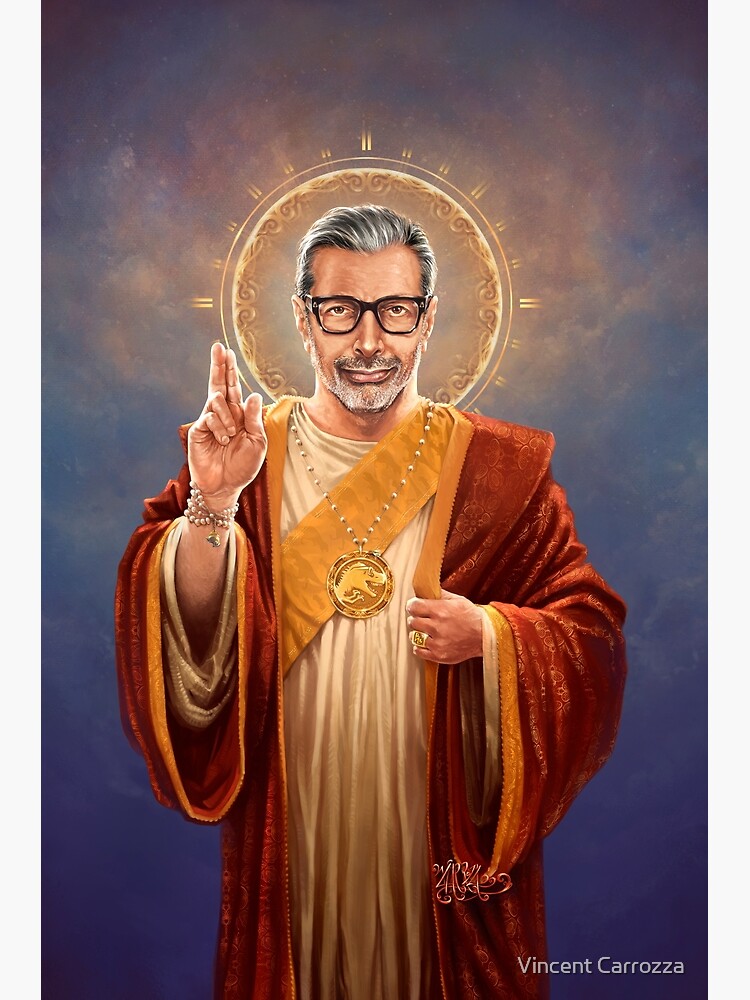 Saint Jeff of Goldblum - Jeff Goldblum Original Religious Painting by 6amCrisis