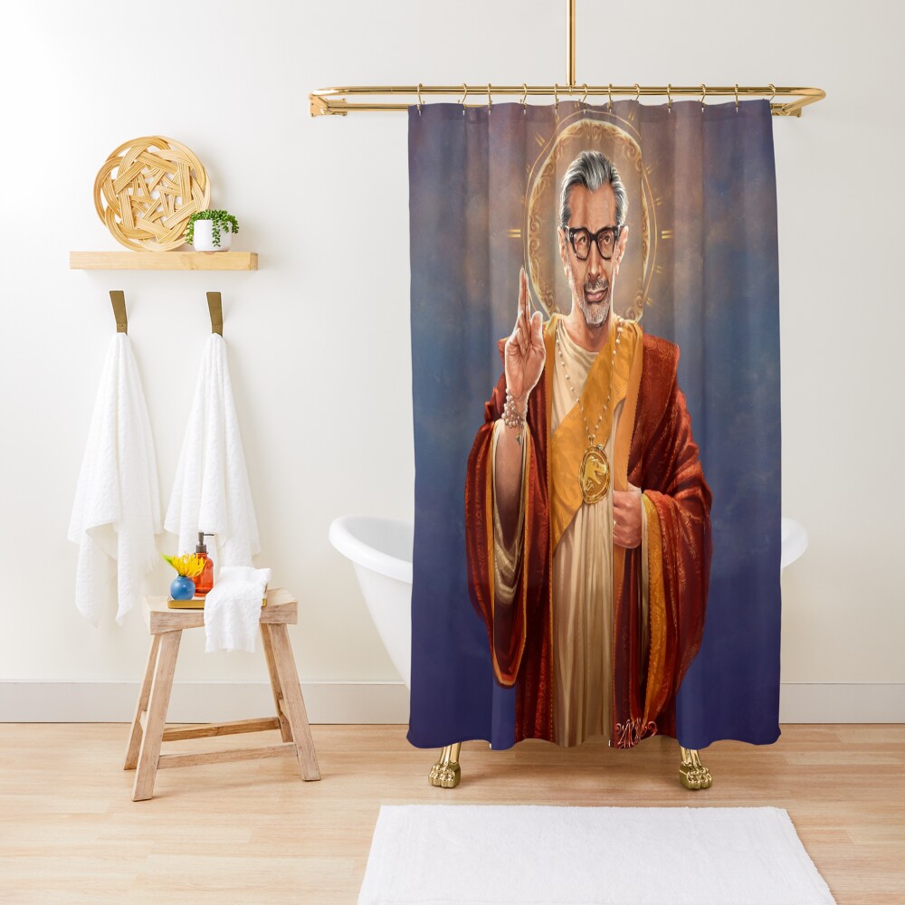 Saint Jeff of Goldblum - Jeff Goldblum Original Religious Painting Shower Curtain