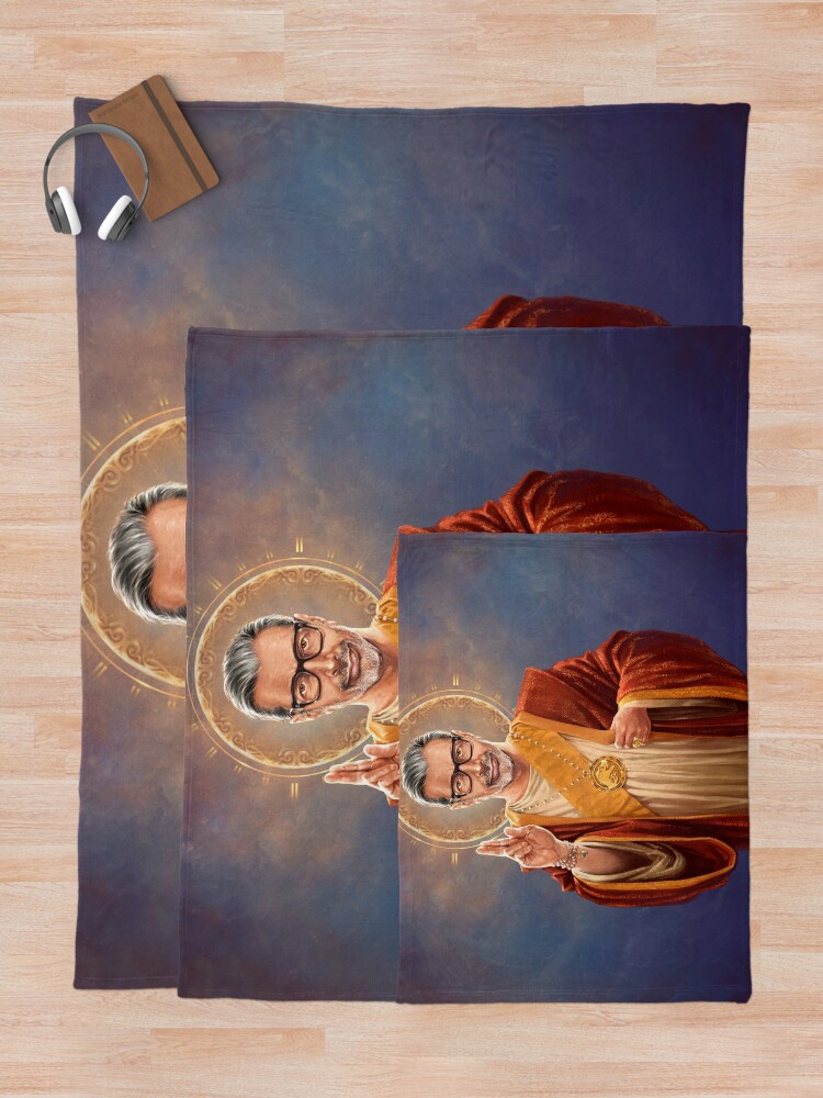 Alternate view of Saint Jeff of Goldblum - Jeff Goldblum Original Religious Painting Throw Blanket