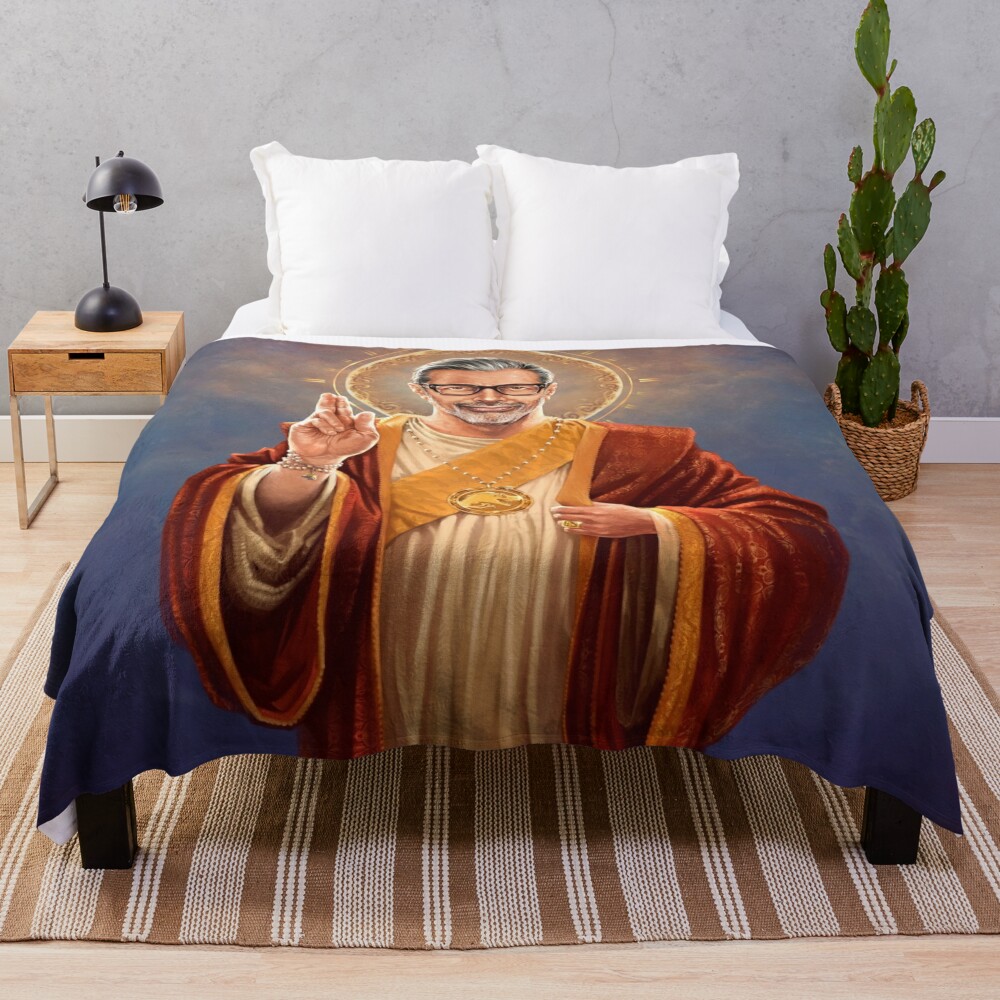 Saint Jeff of Goldblum - Jeff Goldblum Original Religious Painting Throw Blanket