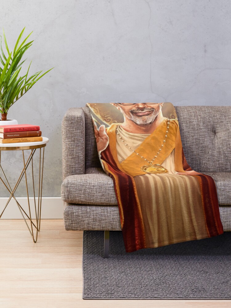 Alternate view of Saint Jeff of Goldblum - Jeff Goldblum Original Religious Painting Throw Blanket