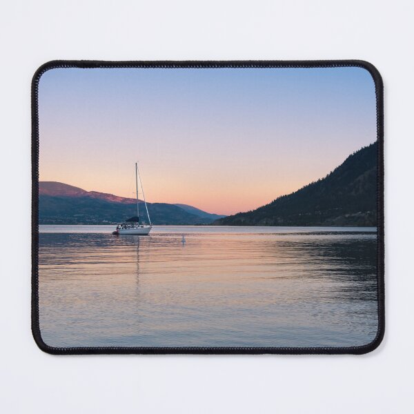 Item preview, Peaceful Okanagan Lake Sunset with Sailboat View designed and sold by Amy Mitchell.