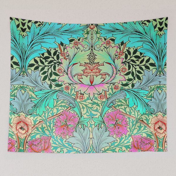 Item preview,  Modern  Blue Pink William Morris Flower Blossom Pattern designed and sold by Tamas Das.