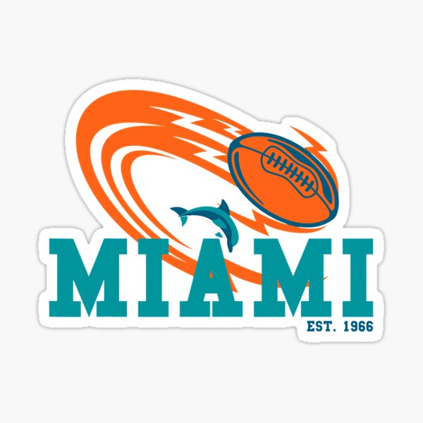 1966 First ever Miami Dolphins Logo Retro Vintage Sticker Decal Car NFL  football