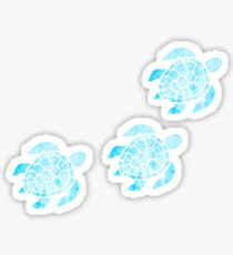 Three Blue Watercolor Sea Turtle Sticker