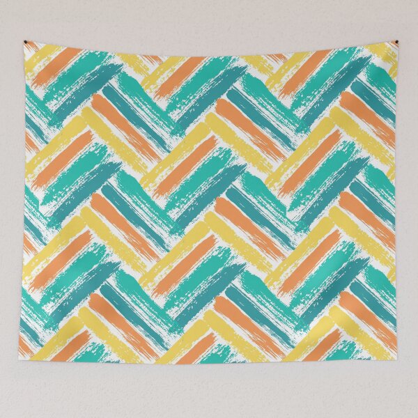 Item preview, Painted Chevron Pattern Blue Yellow Background designed and sold by amovitania.