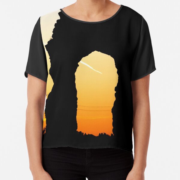 LANDSCAPE PHOTOGRAPHY ITALIAN SUNSET RUIN HISTORY Chiffon Top