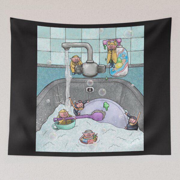 Item preview, Piggy Small and Friends - Washing Dishes designed and sold by PiggySmall.