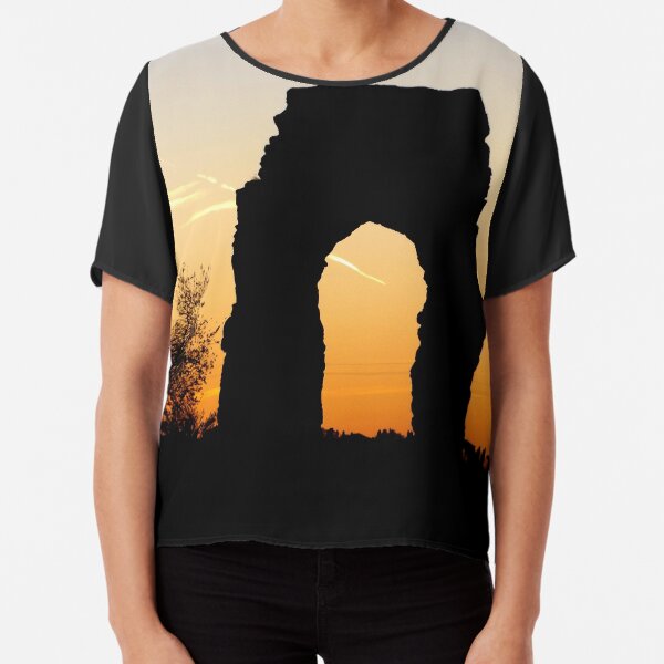 LANDSCAPE COLOR PHOTOGRAPHY ITALIAN ANCIENT RUIN Chiffon Top