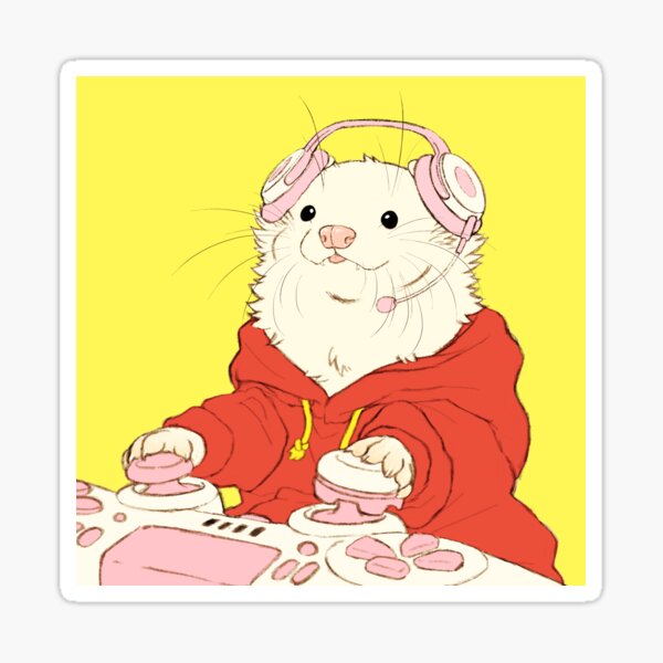 Item preview, GAMER WHITE FERRET designed and sold by ICHIGODAWASHI.