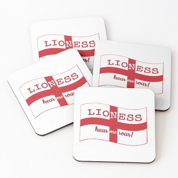 Item preview, Wavy England Flag Lioness Hear Me Roar Female Football Design designed and sold by TrulyEpoque.
