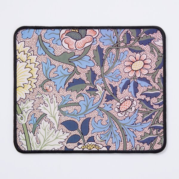 Item preview, Modern Blue Pinkish Brown William Morris Flower Blossom Pattern designed and sold by Tamas Das.