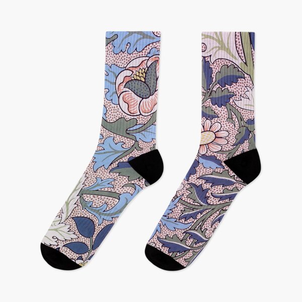 Item preview,  Modern Blue Pinkish Brown William Morris Flower Blossom Pattern designed and sold by Tamas Das.