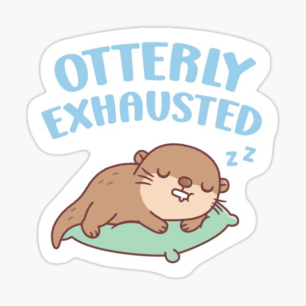 Artikel-Vorschau von Netter schlafender Otter Otterly erschöpft lustig, designt und verkauft von rustydoodle.