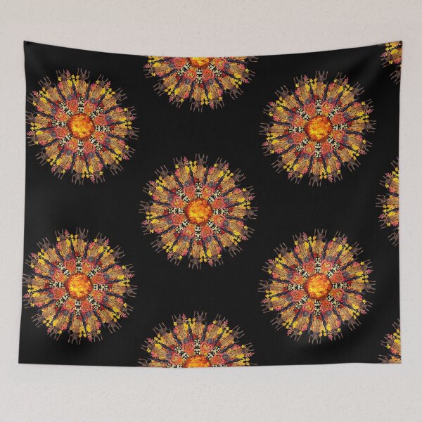 Item preview, orange flame bugs mandala  designed and sold by DavidBoyd44341.