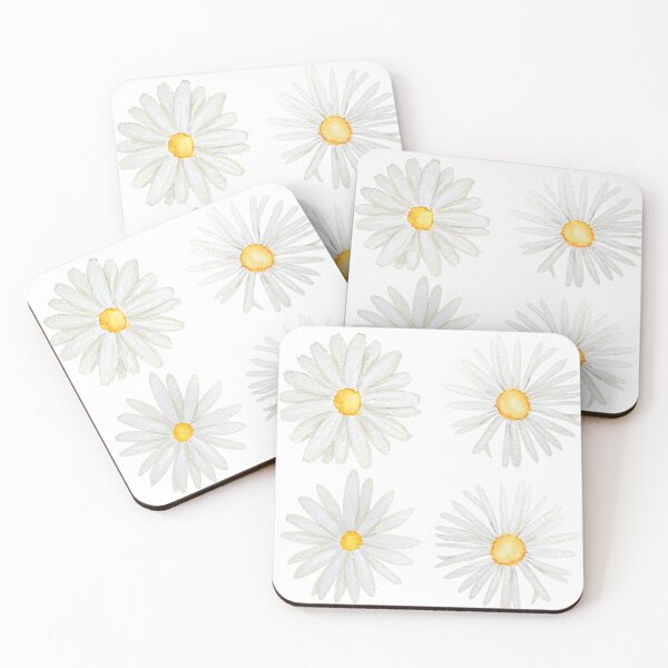 Item preview, white daisy watercolors  designed and sold by ColorandColor.