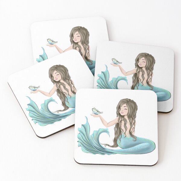 Item preview, Animal Rescue Butterfly Save Oceans Girl Mermaid  Illustration designed and sold by CreativeBu.