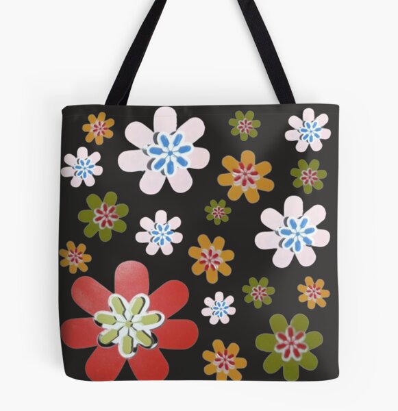 4 Pcs Floral Canvas Tote Bag for Women Teenagers Minimalist Bouquet Cute  Tote Bags Aesthetic Reusable Boho Flower Tote Bag