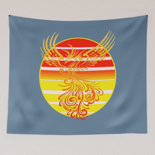 Item preview, Arising Anew Phoenix and Retro Sunrise Vector Art Red Yellow designed and sold by taiche.