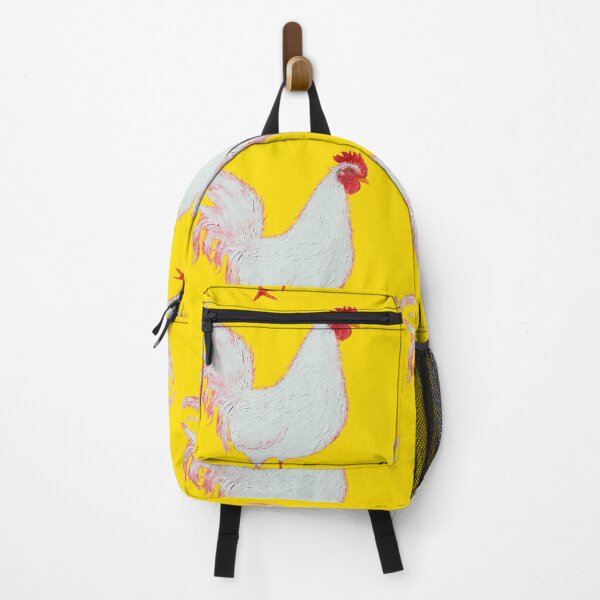 Item preview, White Rooster on yellow background designed and sold by MatsonArtDesign.
