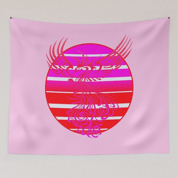 Item preview, Arising Anew Phoenix and Retro Sunrise Vector Art Pink Red designed and sold by taiche.