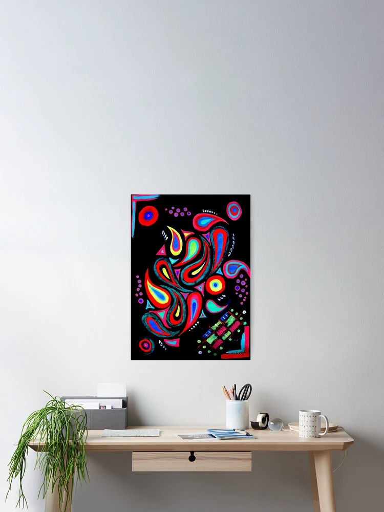 Thumbnail 2 of 3, Poster, Colorful Neon Print designed and sold by Rudravi.