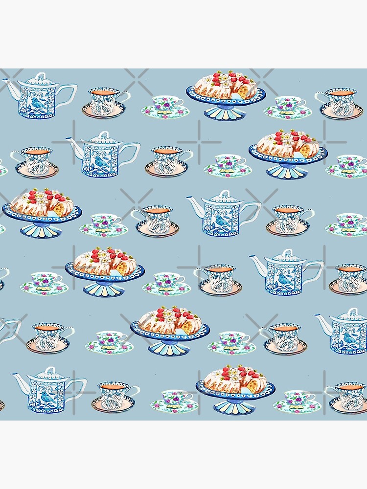 Jane Austen Tea and cake lovers in blue by MagentaRose