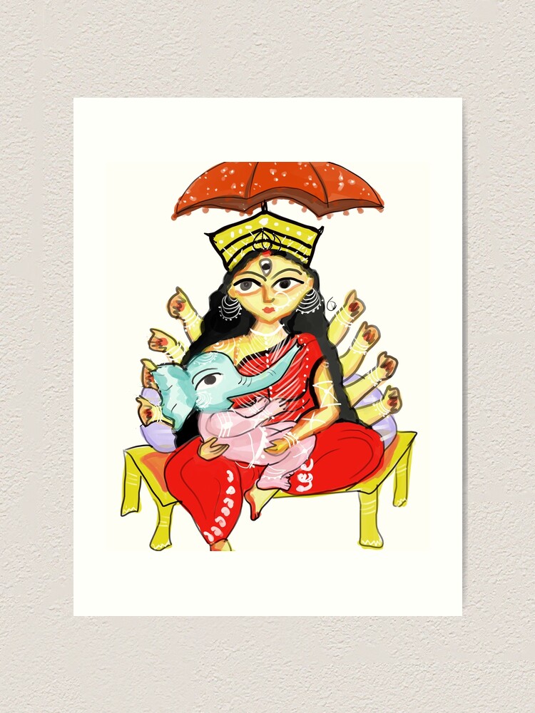 How to draw Durga Puja Drawing || Mata Durga Ji painting - easy - step by  step Durgotsava poster - YouTube