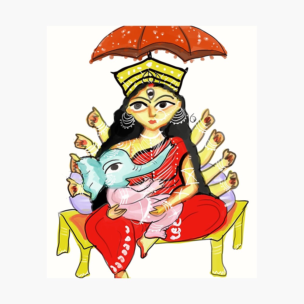 Festival Durga Puja Vector Design Images, Durga Puja Bangla Indian Colorful  Typography Png New Vector Free And, Durga Drawing, Indian Drawing,  Typography Drawing PNG Image For Free Download