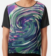 Wave of Colour Print Chiffon Top