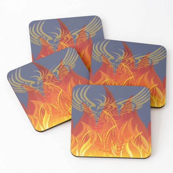 Item preview, Red and Yellow Ombre Phoenix With Flame Backgound designed and sold by taiche.