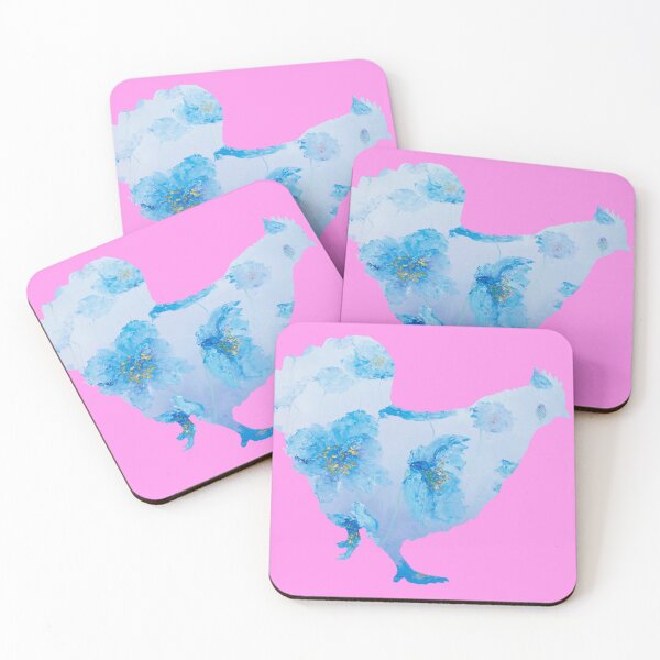 Item preview, Hen pattern on hot pink designed and sold by MatsonArtDesign.