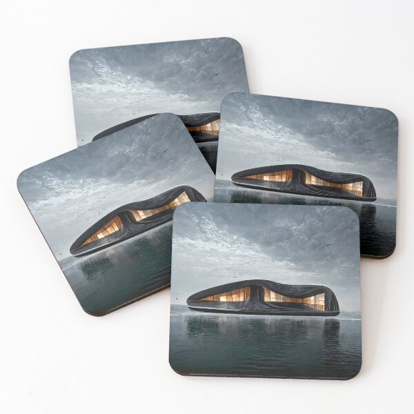 Item preview, Interstellar Landscape with Building on Icy Planet designed and sold by endage.