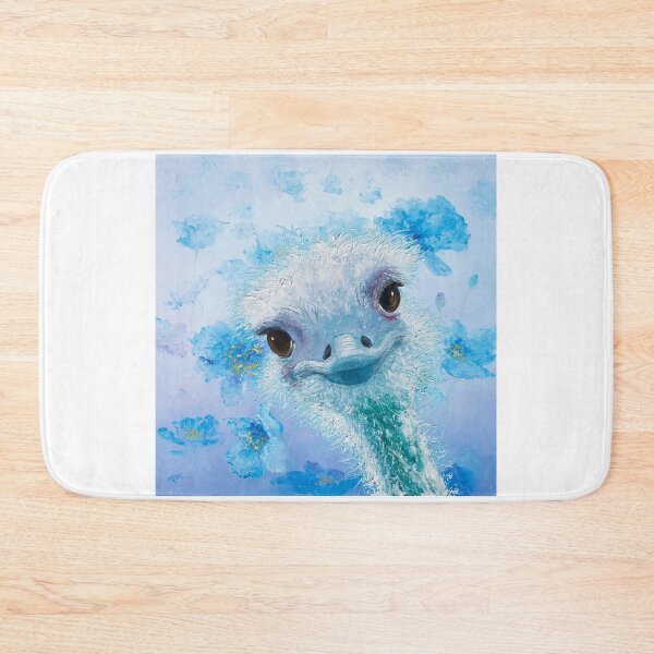 Item preview, Ostrich with blue poppies designed and sold by MatsonArtDesign.